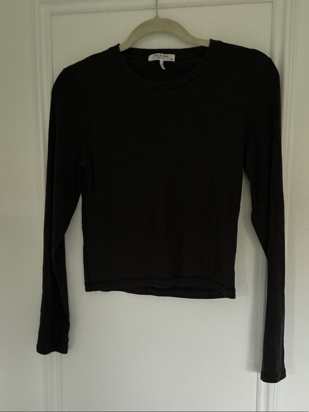 rag & bone Black Long-Sleeve Crewneck Top